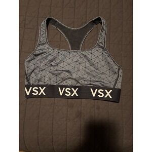 VSX Victoria Sport Gray Geometric Medium‎ Impact Sports Bra